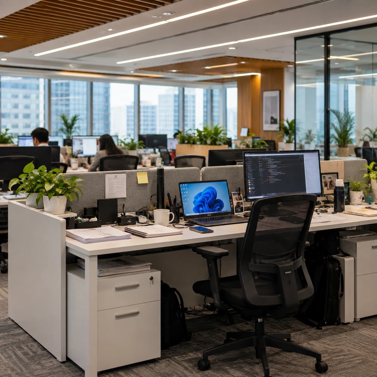 Technology workspace visual